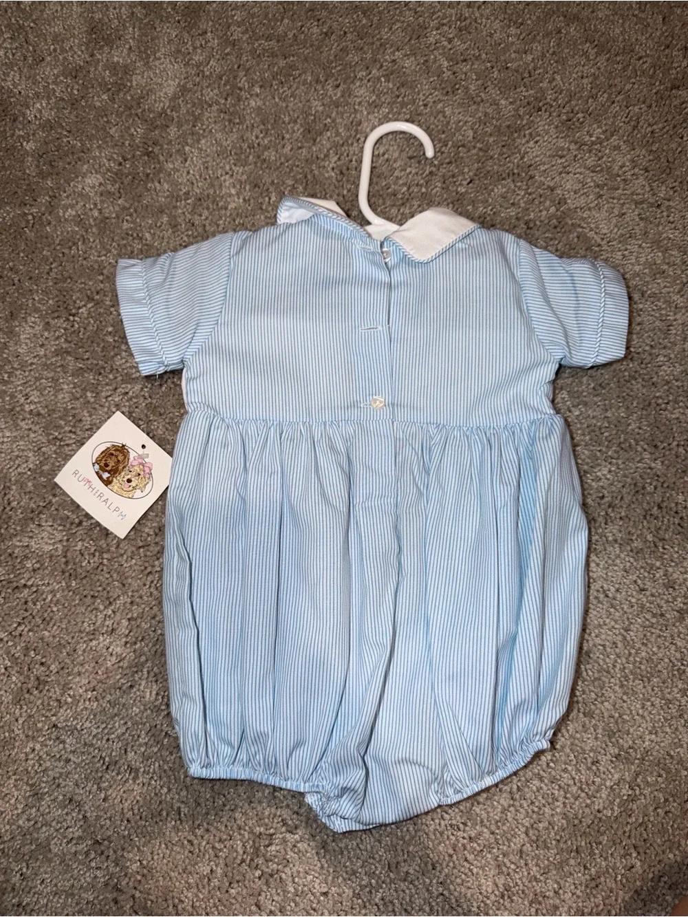 Ruth and Ralph smocked robot bubble romper 6months